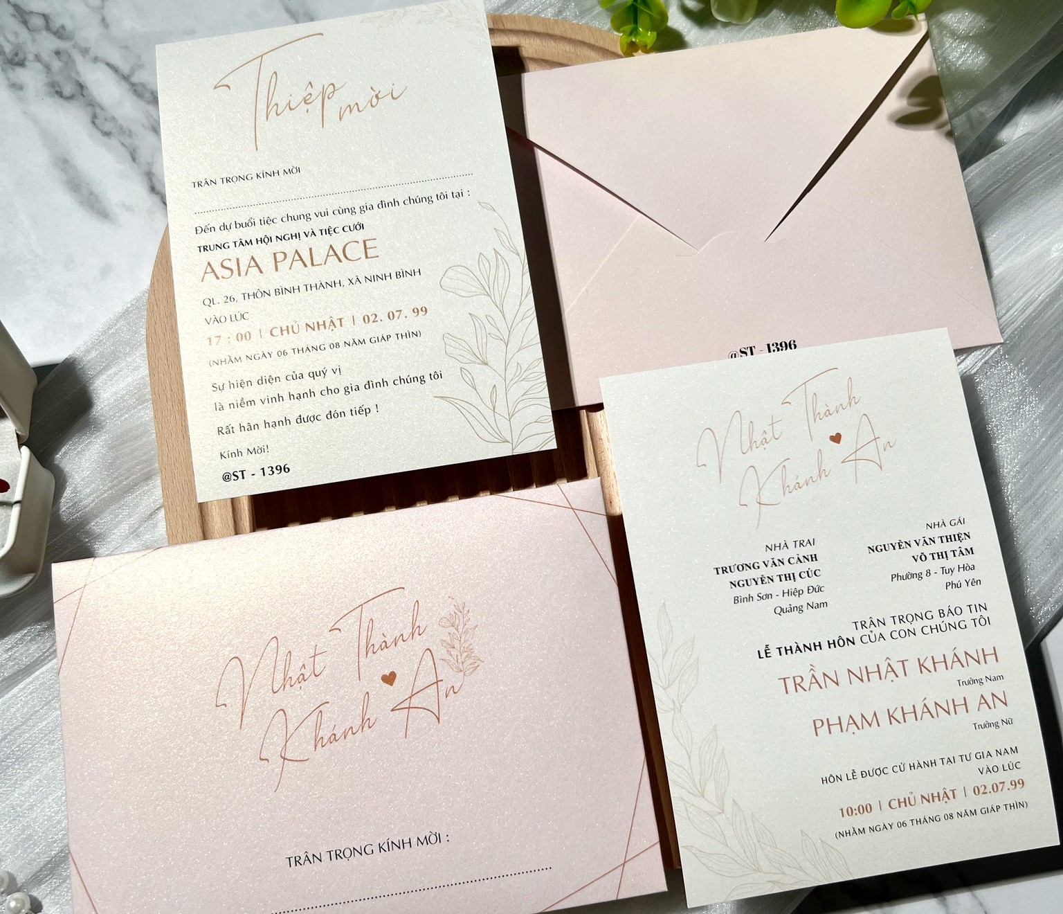 in thiệp cưới đẹp giá rẻ đồng xoài, bình phước khánh huyền